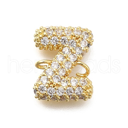 Brass Micro Pave Cubic Zirconia Letter Links KK-I717-04Z-1