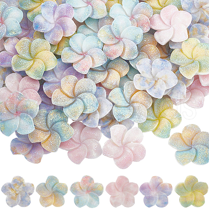 SUNNYCLUE 60Pcs 6 Colors Oapque Resin Decoden Cabochons RESI-SC0005-82-1