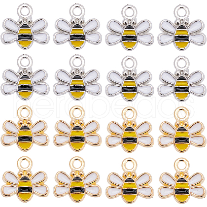 SUNNYCLUE 80Pcs 2 Colors Alloy Enamel Charms ENAM-SC0005-73-1