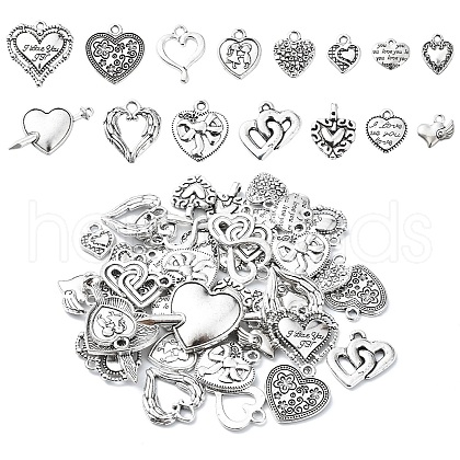 45Pcs 15 Styles Tibetan Styles Alloy Pendants FIND-YW0005-09-1
