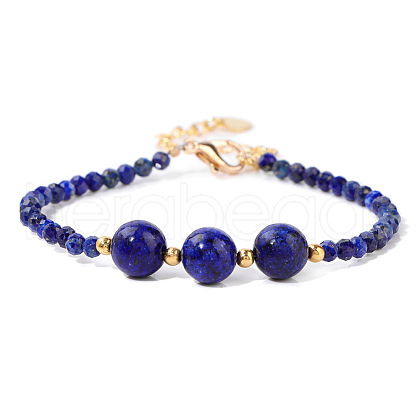 Round Natural Lapis Lazuli Beaded Bracelets ZS3051-7-1