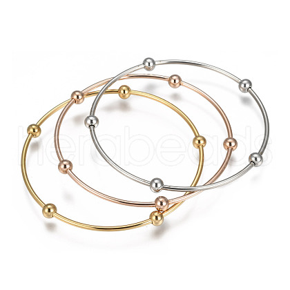 304 Stainless Steel Bangle Sets BJEW-O115-85-1
