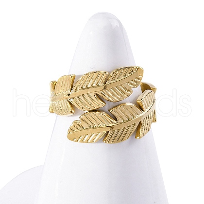 304 Stainless Steel Open Cuff Ring for Women RJEW-Z083-02G-03-1