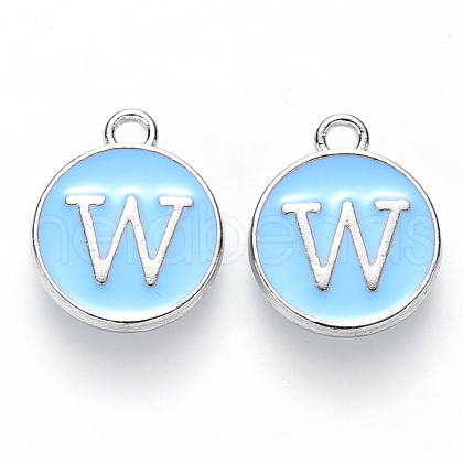 Platinum Plated Alloy Enamel Charms X-ENAM-S118-04W-P-1