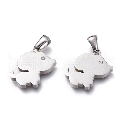 304 Stainless Steel Pet Pendants X-STAS-Z006-20P-1