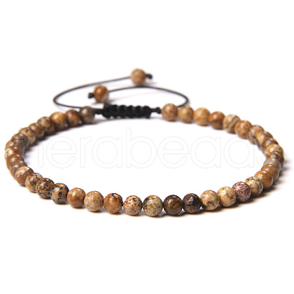 Adjustable Women's Picture Jasper Beaded Bracelet CN3407-33-1