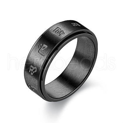 Stainless Steel Rotating Fidget Band Ring PW-WG94276-01-1