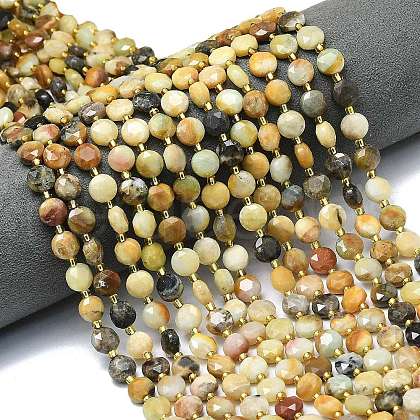 Natural Flower Amazonite Beads Strands G-C116-A72-02-1