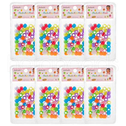 Rondelle Plastic Beads & Plastic Topsy Tail Hair Styling Braiding Tools DIY-WH0011-44A-1