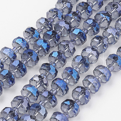 Electroplate Glass Beads Strands EGLA-J146-FR8mm-B01-1