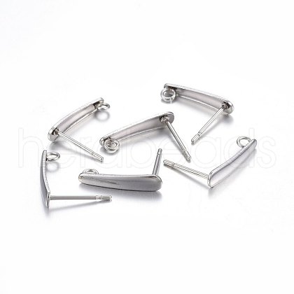 201 Stainless Steel Stud Earring Findings X-STAS-P210-39P-1