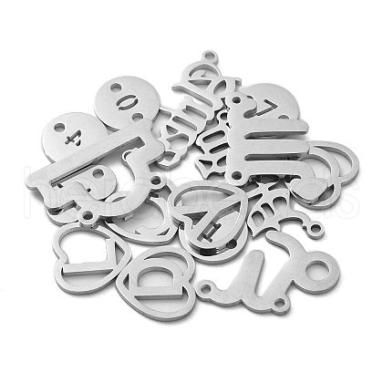 15Pcs Stainless Steel Pendants STAS-CJ0002-19-1