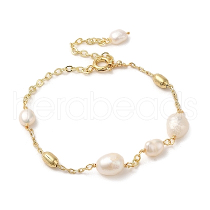 Natural Pearl Beaded Bracelets BJEW-C051-41G-1