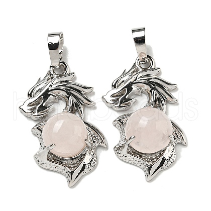 Natural Rose Quartz Pendants G-G111-01P-08-1