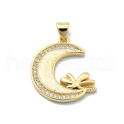 Brass Micro Pave Clear Cubic Zirconia Pendants KK-A221-18G-G-1