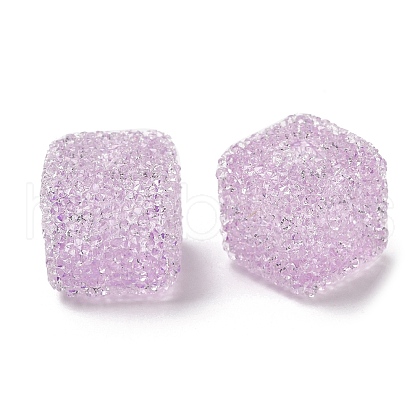 Drusy Cube Resin Rhinestone Beads RESI-C038-02I-1