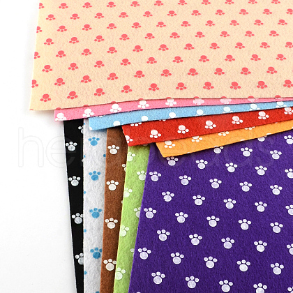 Dog Paw Prints Non Woven Fabric Embroidery Needle Felt for DIY Crafts DIY-S021-M-1