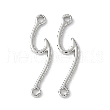 Brass Wave Shape Connector Charms KK-S518-21P-1