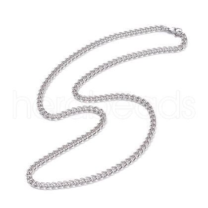 Non-Tarnish 304 Stainless Steel Curb Chains Necklace for Men Women NJEW-JN03846-02-1