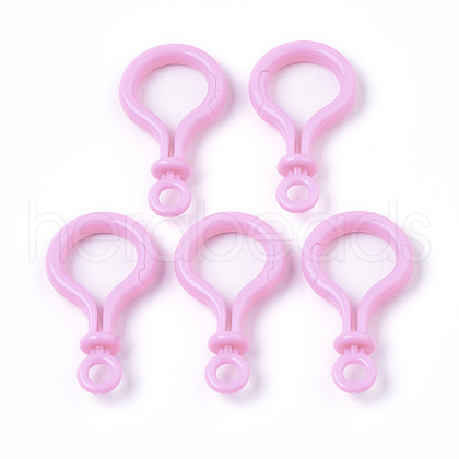 Opaque Solid Color Bulb Shaped Plastic Push Gate Snap Keychain Clasp Findings KY-T021-01J-1