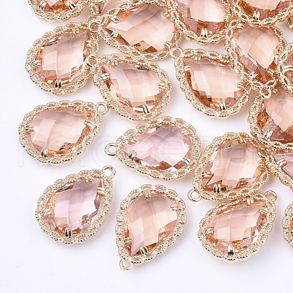 Transparent Glass Pendants GLAA-T007-08E-1