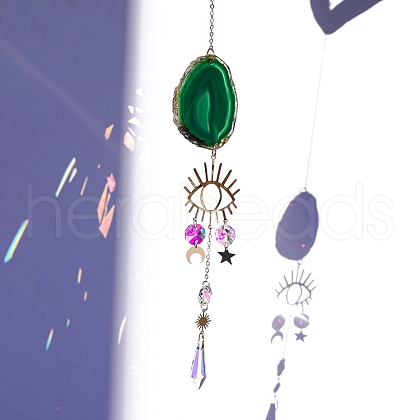 Natural Agate Slice Hanging Ornaments PW-WG1812D-05-1