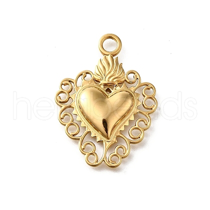 304 Stainless Steel Pendants STAS-V006-03G-02-1