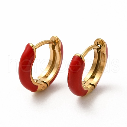 Enamel Hoop Earrings EJEW-G344-02G-05-1