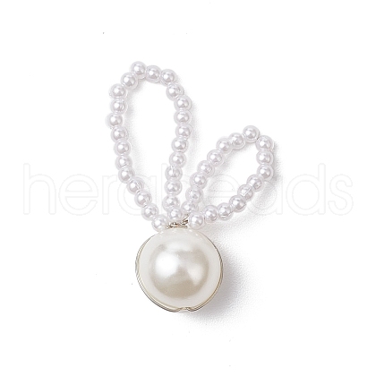 Easter ABS Plastic Imitation Pearl Pendants PALLOY-JF03669-1