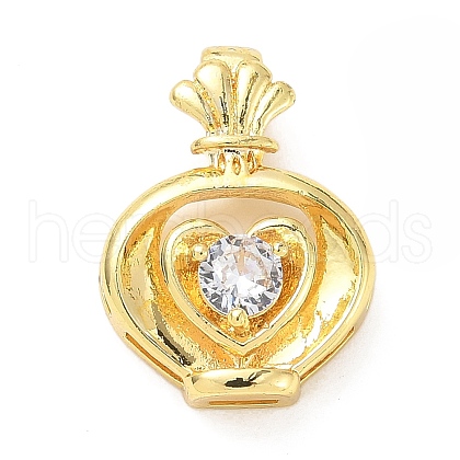 Brass Micro Pave Cubic Zirconia Pendants KK-D357-41G-1