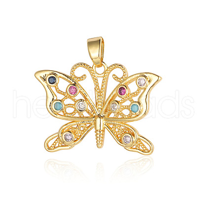 Brass Micro Pave Colorful Cubic Zirconia Pendants ZIRC-OY011-01G-1