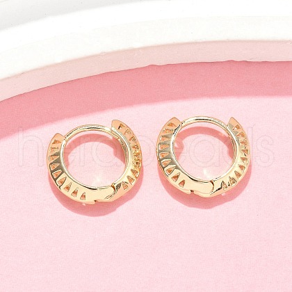 Triangle Brass Hoop Earrings EJEW-Z102-06G-1