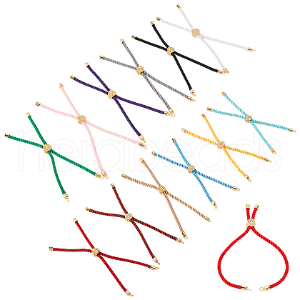 GOMAKERER 12Pcs 12 Colors Nylon Cord Slider Bracelets MAK-GO0001-05-1
