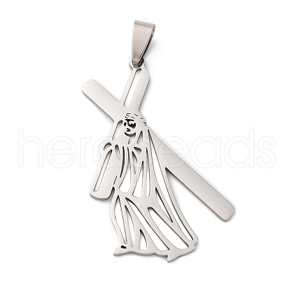 201 Stainless Steel Pendants STAS-V013-15P-1
