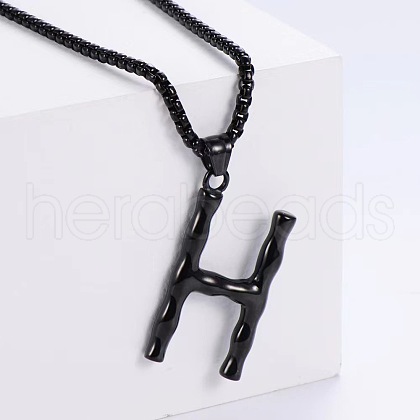 Stylish Stainless Steel Initial Pendant Necklaces SR1473-8-1