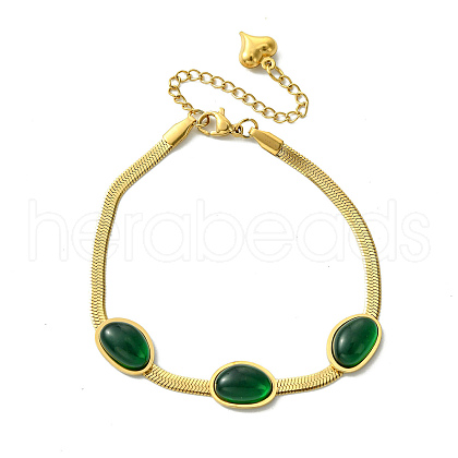 Ion Plating(IP) 304 Stainless Steel Herringbone Chain Bracelets X-BJEW-R316-01G-1