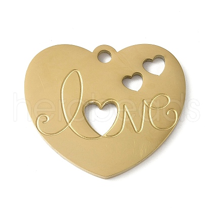 304 Stainless Steel Filigree Pendants STAS-E501-07G-1