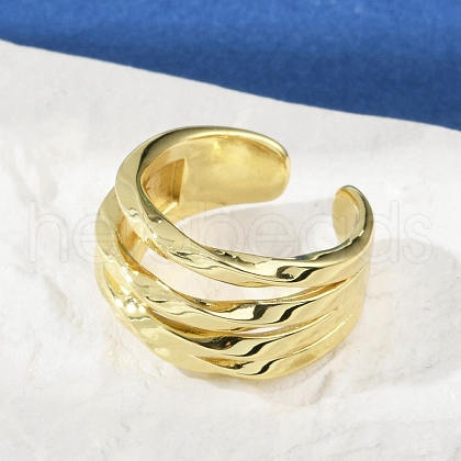 Brass Adjustable Open Cuff Rings for Women RJEW-C129-02G-1
