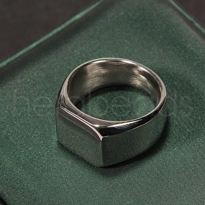 Square Stainless Steel Finger Rings WGB1DFB-18-1