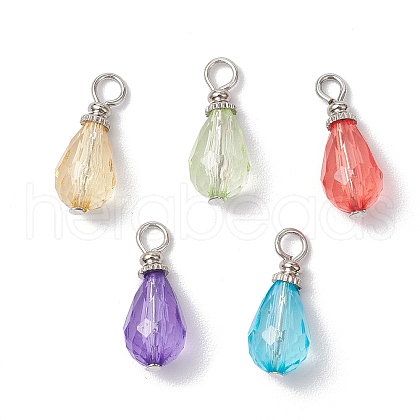 Acrylic with Iron Pendants PALLOY-JF03685-1