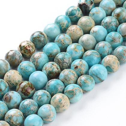 Natural Imperial Jasper Beads Strands G-G814-07-8mm-03-1