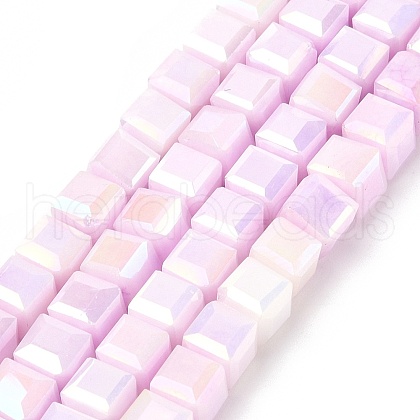 Electroplate Opauqe Glass Beads Strands EGLA-U004-02D-1