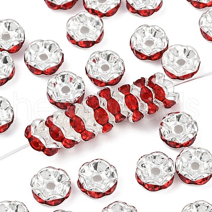 Brass Grade A Rhinestone Spacer Beads RSB030NF-08-1