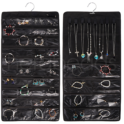 Rectangle Non-woven Fabric Hanging Jewelry Rolls AJEW-WH0009-57-1