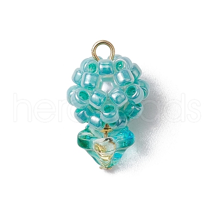 Glass Seed Beaded Pendants PALLOY-MZ00593-06-1