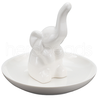 SUNNYCLUE 1Pc Elephant Shape Porcelain Jewelry Plate DJEW-SC0001-09-1