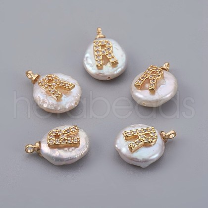 Natural Cultured Freshwater Pearl Pendants PEAR-F008-30G-R-1