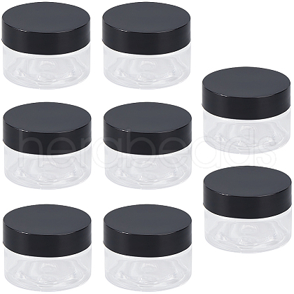 CRASPIRE 8Pcs Transparent Plastic Empty Portable Facial Cream Jar CON-CP0001-015B-1