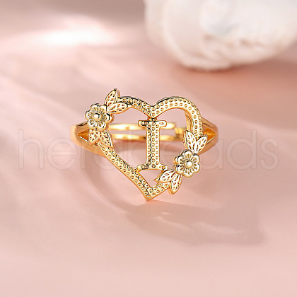 Heart with Flower Hollow Out Brass Finger Rings FS-WG99C3E-09-1