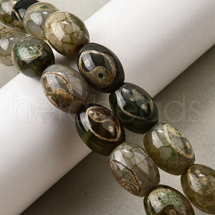 Tibetan Style dZi Beads Strands G-S389-A13-1